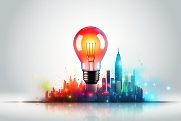 Think differently, creative idea concept with colorful light bulb - 774716114