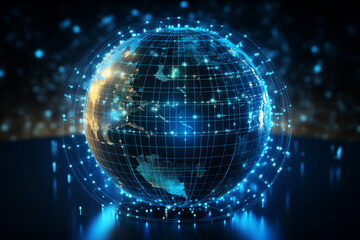 Concept of global network and connectivity on Earth, data transfer and cyber technology - 774716178