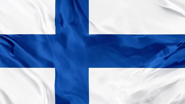 majestic finland flag waving proudly, representing the finnish identity and culture as symbol of national pride and patriotism. Elegant satin texture of finnish flag rippling in wind. 3D illustration