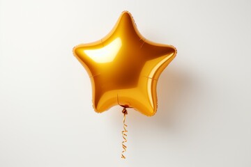 Golden star shaped balloon on white background - 774716389