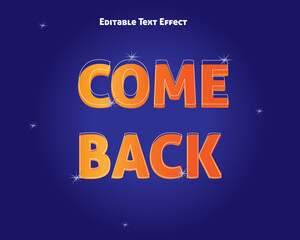 come back text effect design