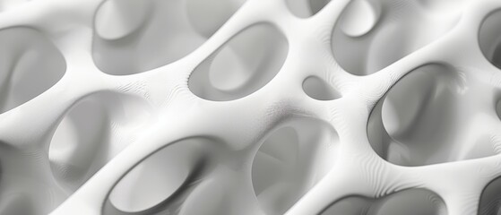 Render with abstract white paper background, layers, flat fiber structures, holes, macro texture