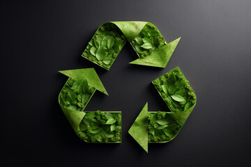 Green planet Earth with recycling symbol. - 774716791
