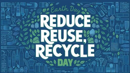 Reduce Reuse Recycle Earth Day Banner - Sustainable Living Awareness Design