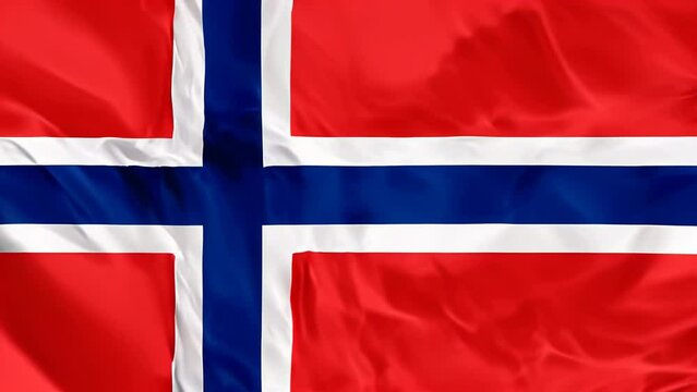 The patriotic celebration of norway's national pride: the waving red, blue, and white flag with scandinavian cross symbolizing independence and cultural identity. 3D illustration
