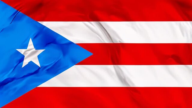 Vibrant image of the puerto rican flag billowing in the wind. 3D illustration
