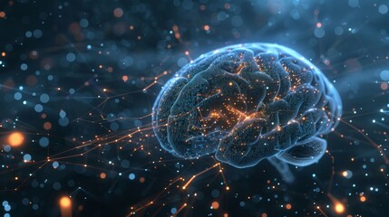 Detailed Computer Generated Human Brain - obrazy, fototapety, plakaty