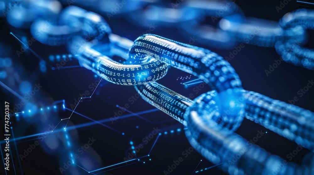 Aufkleber detailed close up of chain link on computer screen