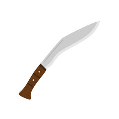 kukri knife flat design vector illustration. Gurkha knife icon in trendy flat style isolated on white background. Machete, Infantry Kukri blade flat color