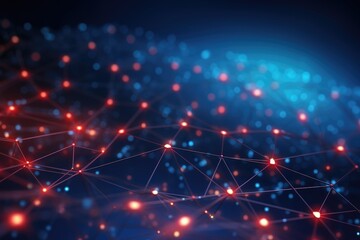 Technology grid, connection line, technology background design . Abstract technology background with connecting dots and lines, Ai generated