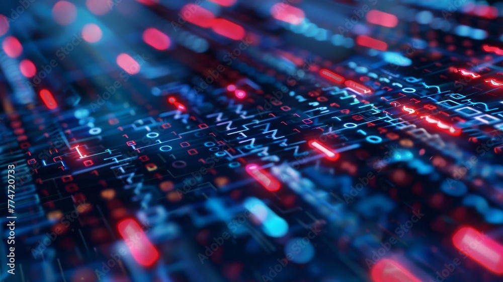 Leinwandbilder gleaming digital data streams illuminating ai technology