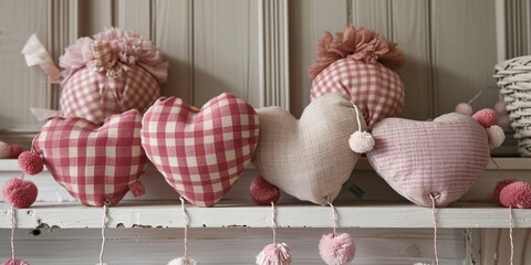 February Heart-Shaped Decorations A Valentine's Day Celebration Generative AI