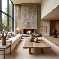 Obraz premium Minimalist interior design of modern living room, home.