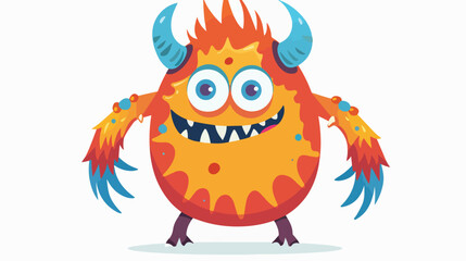 Cartoon monster Flat vector isolated on white background