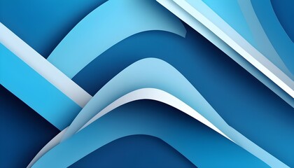 Blue abstract geometric dynamic shape paper layers subtle background vector. 