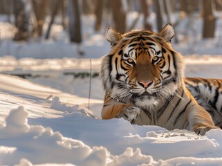 Obraz premium The Beauty of Siberian and Bengal Tigers in the Wild