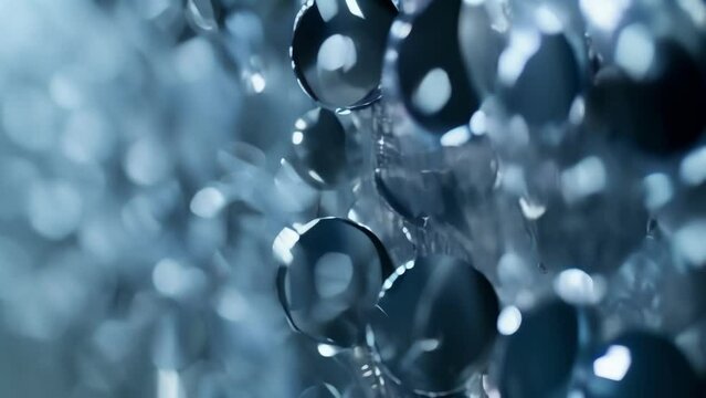 The texture of a polymer membrane is visible in extreme closeup highlighting the intricate design of this crucial component in the factorys water treatment process. This tingedge