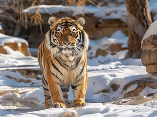 Obraz premium The Beauty of Siberian and Bengal Tigers in the Wild