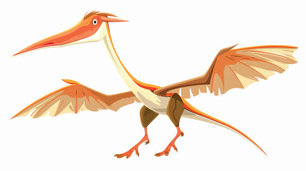 Cartoon Pterosaurus isolated on white background Flat