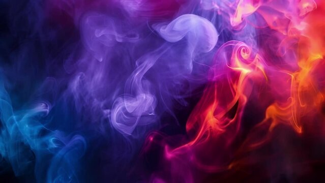 A stunning mix of vivid colors and wispy smoke creates an otherworldly effect in this photo