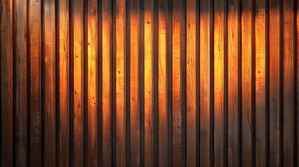 Warm Glow of Wooden Wall Generative AI