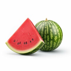 Whole and sliced of watermelon. Food concept
