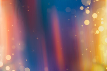 Fototapeta na wymiar abstract rainbow gradient background with golden defocused lights and space for text