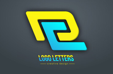 The design of the letters D and C. A logo template for a business card, corporate design, recognizable element of a brand or corporation. The idea of thematic creativity