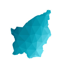 Vector illustration with simplified blue silhouette of San Marino map. Polygonal triangular style. White background.
