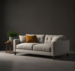 "Default Sofa and Decor on Transparent Background 3D Rendering"






