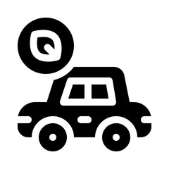 eco car glyph icon