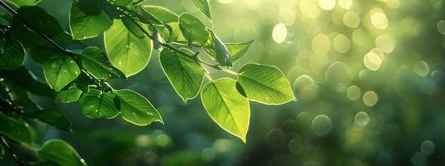 Sunlit Leaves in May Generative AI - obrazy, fototapety, plakaty