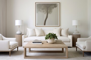 Minimalist Serenity: Streamlined Furniture and Serene Colors in Living Room Decors