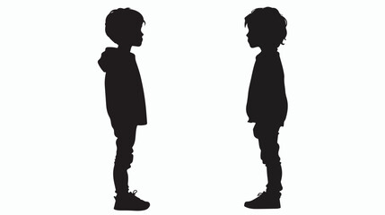 Illustration. Full length silhouette of a child