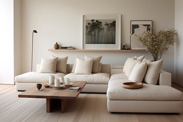 Minimalist Serenity: Elegant D�cor in Neutral Palette Living Room