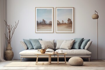 Serene Minimalist Living Room Decors: Wall Art & Minimal Decor for a Tranquil Ambiance