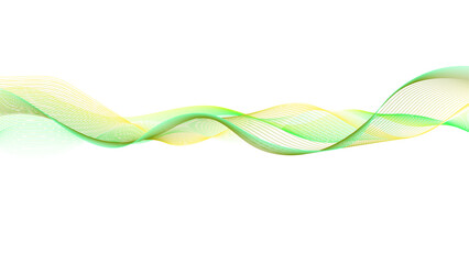 green blue cyan tech wavy lines gradient vector illustration. Abstract yellow and green gradient wavy flowing line blend background.