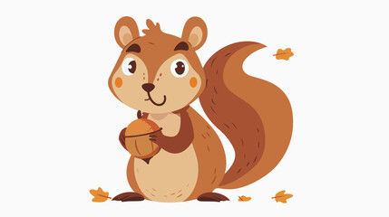 Cartoon squirrel holding an acorn Flat vector 0de2366d-89df-4e93-84af-1a9c327b85e8 2.eps