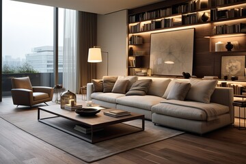 Contemporary Sofa Bliss: Sleek Urban Apartment Living Room Decors with Comfortable Seating