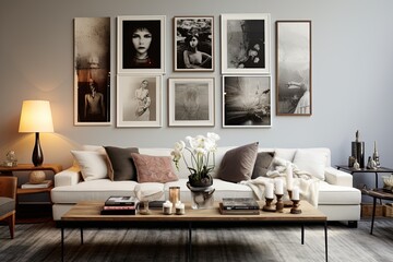 Sleek Urban Apartment Living Room Decors: Gallery Wall & Personal Touch Showcase