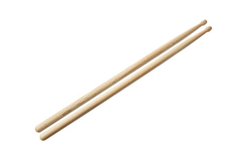 Old wooden drumstick isoltaed on white background. Music