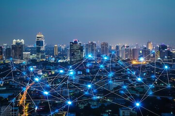 Smart city with connecting network and internet of things