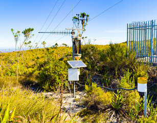 Mountaintop scientific monitoring remote weather station