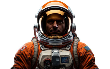 A man in an orange space suit capturing moments with a camera