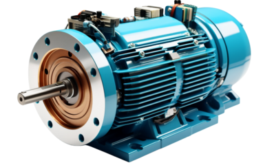An electric motor hums quietly on a stark white background