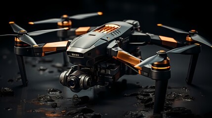 Fototapeta premium A high-resolution drone camera mockup showcasing breathtaking aerial footage on a neutral background