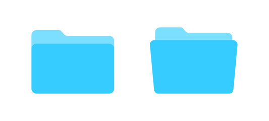 File folder vector icons. Blue Folder icons. File folder in flat style. File folders. 