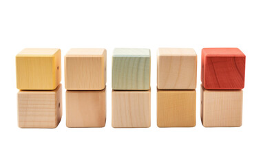 Fototapeta premium A close-knit grouping of various wooden blocks arranged side by side in a harmonious display