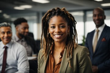 Obraz premium A woman with dreadlocks is smiling at the camera