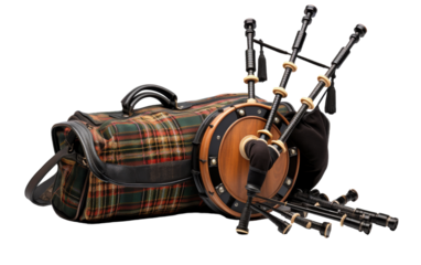 A bag filled with various musical instruments ready to be used